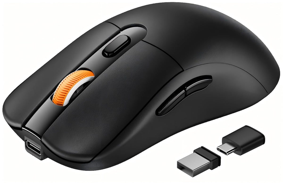 ProtoArc EM15 USB C Mouse, Tri-Mode Bluetooth Mice for Laptop, Gray