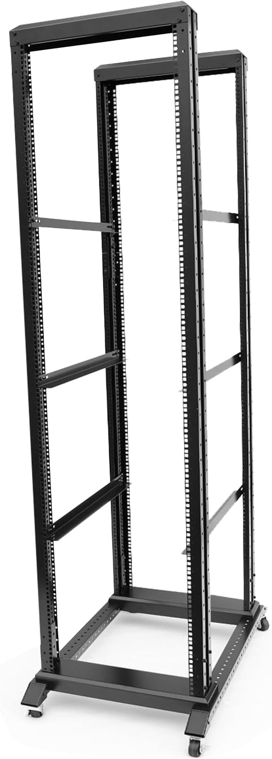 GlobalRack 42U Open Frame Rack on Wheels,Depth 29.75" Mobile IT Cabinet