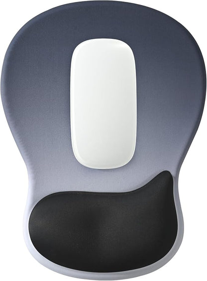 EooCoo Ergonomic Mouse Pad with Gel Wrist Rest Support Middle Concave Design, Relieve Wrist Pain Mousepad, Non-Slip Base for Laptop, Computer, Office Desk Accessories, Carpal Tunnel Syndrome