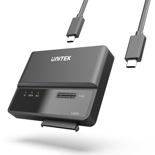 Unitek 2-in-1 M.2 NVMe/SATA USB 3.2 Adapter, 10Gbps, Tool-Free