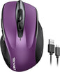 TECKNET Rechargeable Wireless Mouse,USB-A Silent Mouse, Quiet Click, 6 Adjustable 4800 DPI, Cordless Computer Mouse, Ergonomic Mouse for Laptop, 6 Buttons 2.4G Mouse for Chromebook, Ergo Grip - Purple