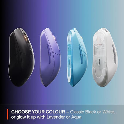 SteelSeries Rival 3 Wireless Gen 2 Gaming Mouse — 2.4GHz and Bluetooth — 18000 DPI TrueMove Air Optical Sensor — 60 Million Click Durability — Light-Weight — 100% PTFE Feet — Lavender
