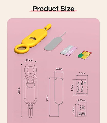 SIM Card Holder Contains Removal Openning Tool Tray Eject Pins 6 Pcs Needle Opener Ejector Compatible with All iPhone Apple iPad HTC Samsung Galaxy Cell Phone (Rainbow (6 Pcs))