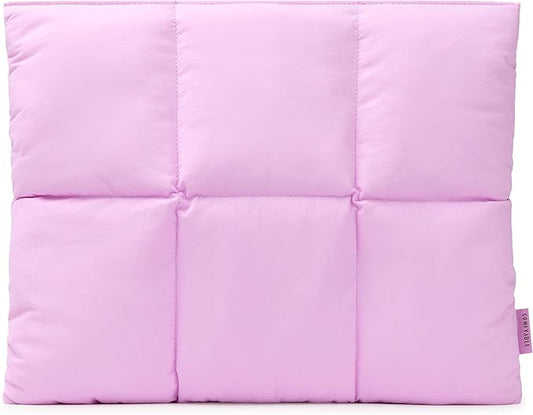 Comfyable Puffy Laptop Sleeve 15 Inch 16 Inch, Quilted Puffer Laptop Carrying Case for Women, Pillow Pouch Compatible for MacBook Air 15 in M4 2025 & MacBook Pro 16 in M4 2024, Lavender