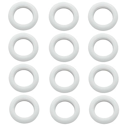 12 Pcs Rubber Grommets, 7/8" Inside Diameter 1" Drill Hole Rubber Wire Grommets for Wire, Firewall, Cables, Plugs (White)