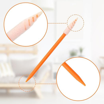 Wellgler's 200pcs Cleaning Swab Kit,Multi-Purpose Foam Cleaning Swabs,for Printers, Inkjets, Cameras, Automotive, Optics, Sensors, Guns,Arts and Crafts, Automotive Detailing(Orange)