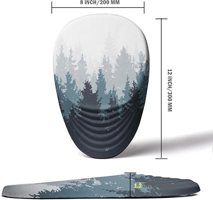 Ergonomic Mouse Pad Wrist Support, Mouse Pad with Wrist Rest, Memory Foam Massage Design & Non-Slip PU Base MousePads for Pain Relief, Desk, Office, Home, Forest Tree
