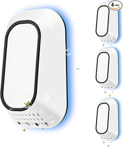 Plug In Ionizer Air Purifier With 4 Negative Ion Output Heads,Small Air Freshener With Backlight,Quiet and Energy-Saving, Ideal Air Cleaners for Home,Bedroom,Office,Living Room and Pet Room(4)