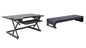 Rocelco 32" Height Adjustable Standing Desk Converter - Sit Stand Computer Workstation Riser - Dual Monitor Retractable Keyboard Tray Gas Spring Assist - Black (R EADRB2)