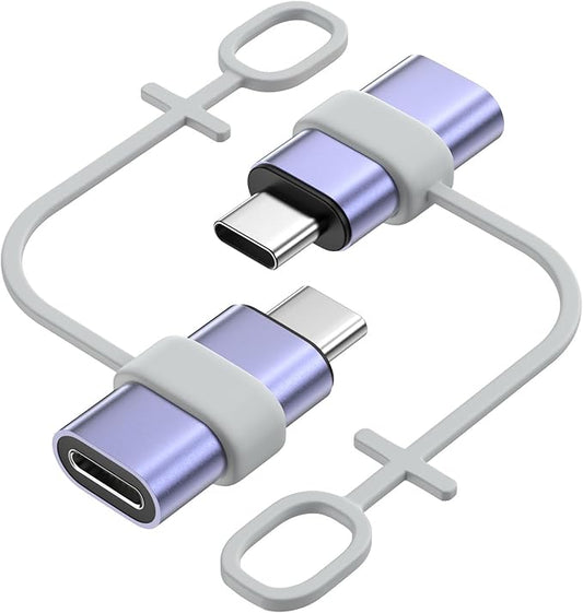 MoKo Lightning to USB C Adapter 2Pack, NOT for Lightning Earbuds/Headphones/OTG, USB-C to Lightning Adapter for iPhone Air 17 16 15 Pro Max Plus,iPad Pro/Air,Galaxy,ONLY for Charging/Data Sync, Blue