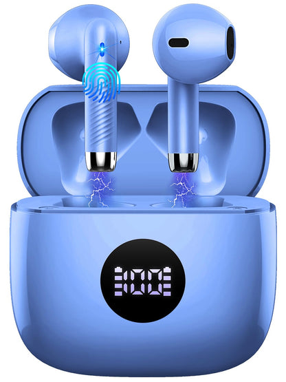 Wireless Earbuds, Bluetooth 5.4 Ear Buds, LED Power Display, 6D Bass Stereo