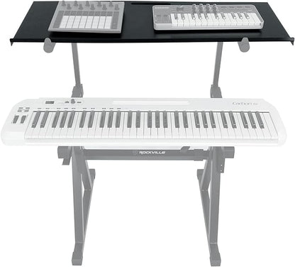 Rockville Z-SHELF Universal Shelf for Z-Stand and X-Stand, 35.4x13.78in Steel Platform, Foam-Padded Edge, Lightweight 7.3 lbs, for Musicians and DJs