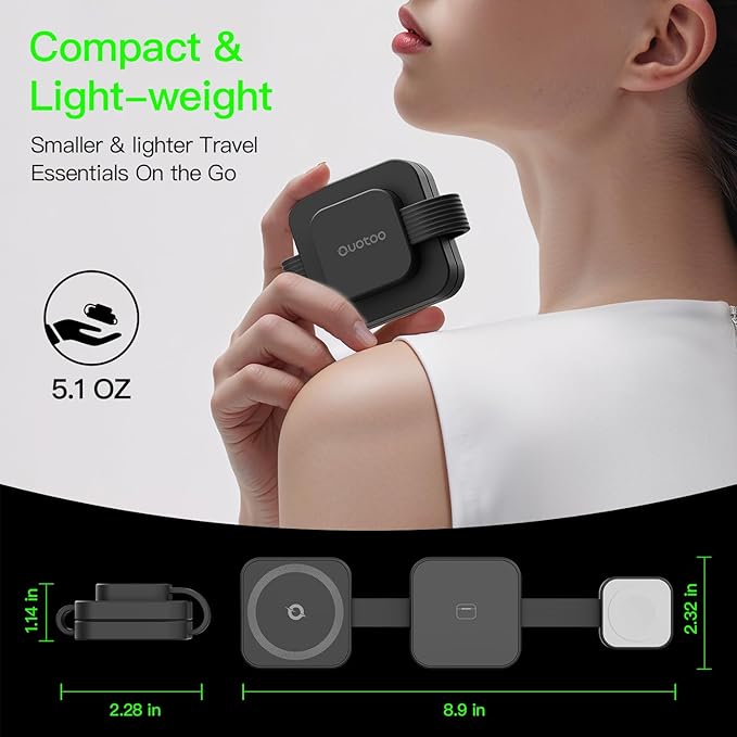 2025 for iPhone 16 Pro Max 3 in 1 Foldable Wireless Charging Station for MagSafe Magnetic Charger, Travel Stand 20W Charge Multiple Devices for iPhone 16/15/14/12/11/X-Apple iWatch Ultra/SE AirPods