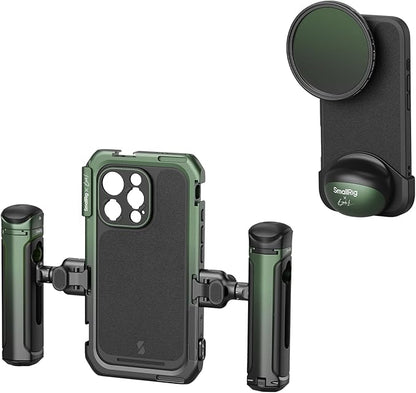 SmallRig x Brandon Li Mobile Video Kit Only for iPhone 16 Pro, Phone Cage with Lightweight Phone Case Kit, Rotatable Wireless QR Handles, 67MM Magnetic VND Filter Kit, Support for MagSafe - 5002