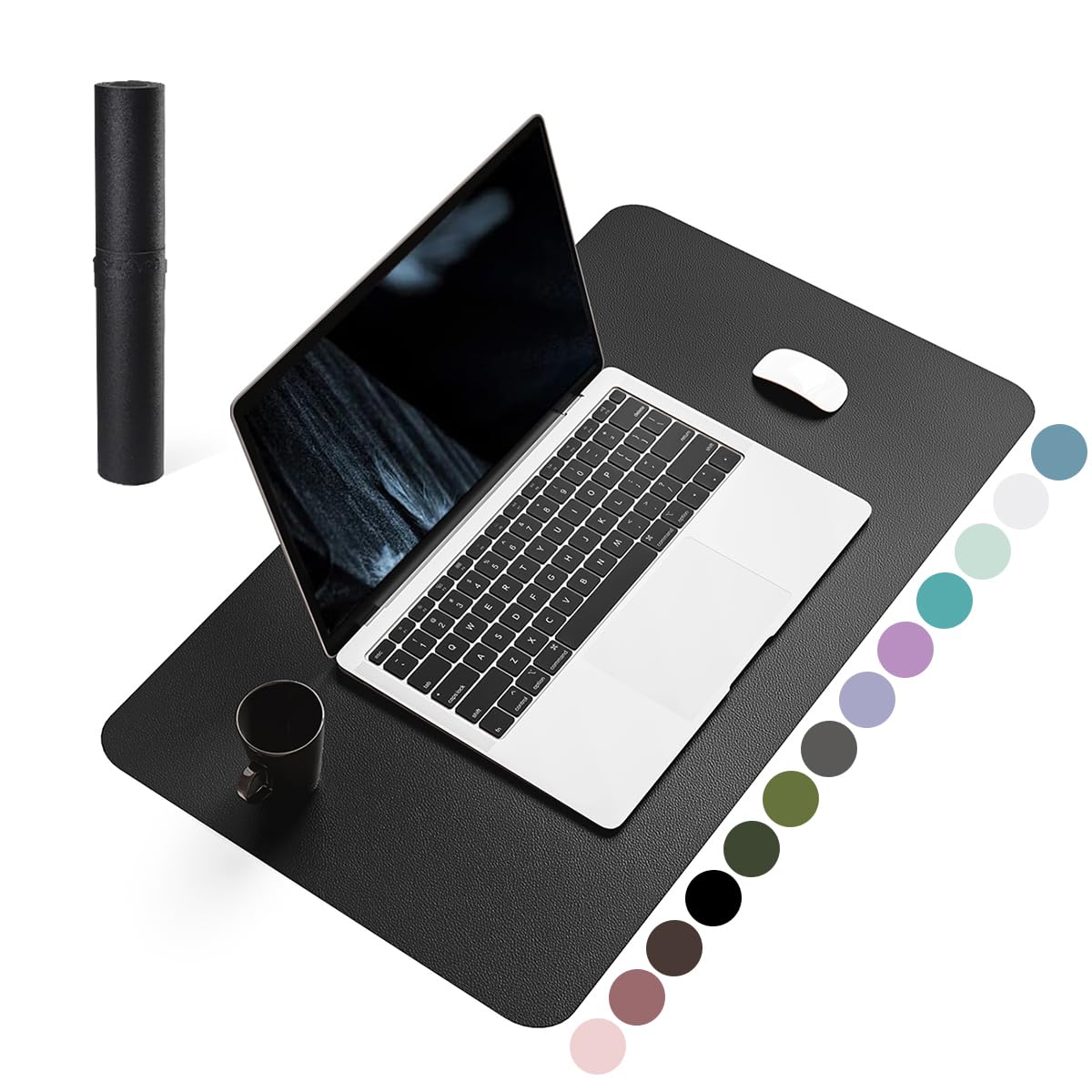 YSAGi Non-Slip Leather Desk Pad, Waterproof Laptop Computer Desk Keyboard Mat, Table Protector Blotter Mat, Large Mouse Pad for Office/Work/Home/Decor(Black, 31.5" x 15.7")