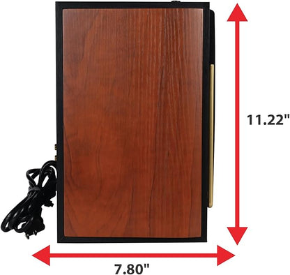 Dual Electronics LUHSL20B Cherrywood and Black 2-Way Bookshelf Speakers with Bluetooth | Home Stereo, PC | Loud & Deep Rich Bass | Wireless Remote Control | Smart Speaker Dock | Sold in Pairs