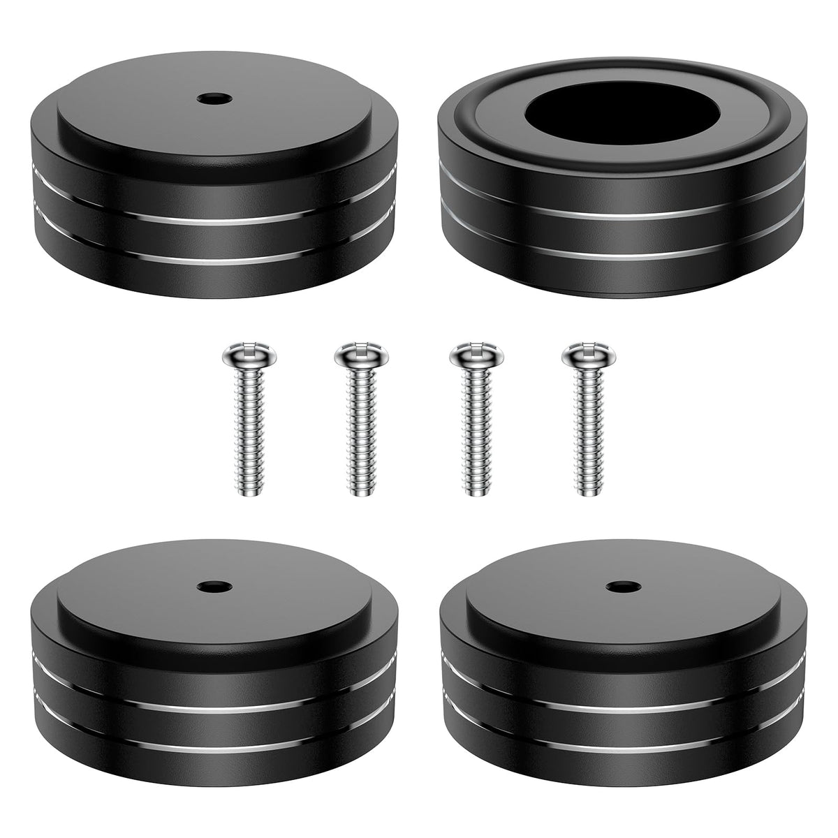 Tertullus 4 Pcs Speaker Feet Aluminum HiFi Turntable Feet Isolation Feet Aluminum Stand Speakers Spikes Audio Pads 58x22mm for HiFi Amplifier/Speaker/Turntable/Player(Gold)
