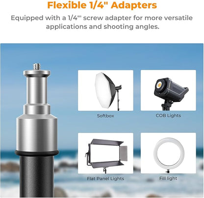 K&F Concept Light Stand for Photography, 7.5ft/2.3M Portable Extendable Photo Video Tripod Stand, Lighting Tripod with 1/4" Screw for Lighting/Strobe Light/Webcams/Cameras/Softbox, with Storage Bag