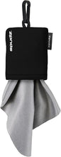SPUDZ Classic Microfiber Lens Cleaner – Clip-On Pouch, Washable – for Binoculars, Scopes, Glasses, Screens | Black, 10 x 10 Inch