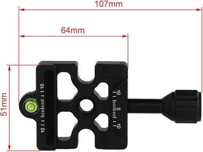 Haoge CP-MAS Screw Knob Clamp Adapter Mount for Quick Release QR Plate Camera Tripod Ballhead Monopod Ball Head Fit Arca Swiss and Manfrotto 200PL-14 RC2 Plate