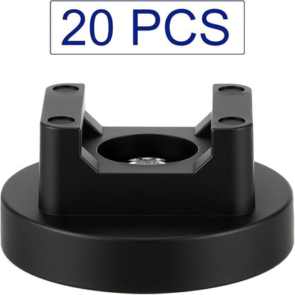 Yookeer 20 Pcs Magnetic Zip Tie Mount Base Black Magnetic Cable Clips Wire Holder Multipurpose Cable Ties Management Base Electrical Supplies for Wire (31 mm)