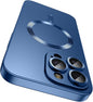 LEKEVO Magnetic for iPhone 14 Pro Max Case [Compatible with MagSafe][Built-in Camera Lens Protector] Slim Soft TPU Bumper Shockproof Metallic Luster Phone Case (Blue)