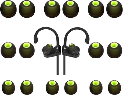 Earbud Tips Ear Bud Tips Soft Anti Slip Washable and Reusable Silicone Replacement Earbud Tips Fit Most in-Ear Earbuds(Inner Hole 3.8mm -5.1mm) 18pcs S M L