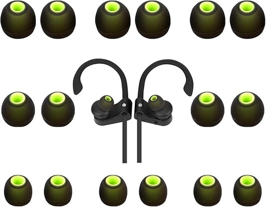 Earbud Tips Ear Bud Tips Soft Anti Slip Washable and Reusable Silicone Replacement Earbud Tips Fit Most in-Ear Earbuds(Inner Hole 3.8mm -5.1mm) 18pcs S M L