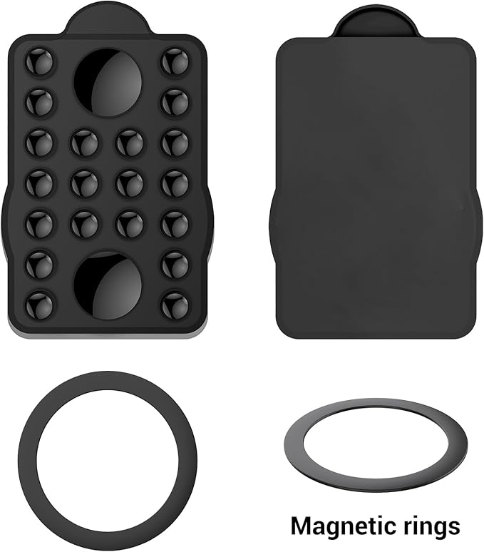 yesrock for Magnetic Silicone Suction Phone&Case Adhesive Mount - iPhone & Android,Hands-Free, Strong Grip Holder for Selfies & Tiktok Videos-2.35″x3.55″,Black