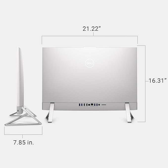 Dell 24 All-in-One Desktop ec24250-23.8-inch FHD Touch Display, Intel Core 5 Processor 120U, Intel Graphics, 16GB DDR5 RAM, 512GB SSD, Windows 11 Home, Onsite Service+6 Months Retail Migrate - White