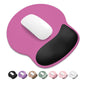 ITNRSIIET Ergonomic Mouse Pad with Wider Memory Foam Wrist Rest +17% - Curved Cushion Reduces Pressure 20%, Pain Relief, Non-Slip, Smooth, Cute Colors, 9.85 x 9 in, White