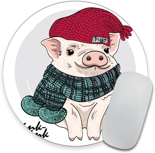 Cute Pig Round Mouse pad Customized Mousepad Non-Slip Rubber Base Mouse Pads for Computers Laptop Office Desk Accessories Mouse pad