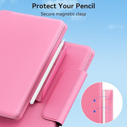 for iPad 9th Generation Case with Keyboard,Magic Style Keyboard Case for iPad 9th/8th/7th Gen 10.2 inch - Floating Cantilever Magnetic (Pink)