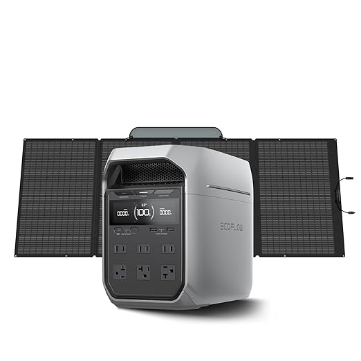 EF ECOFLOW Solar Generator DELTA 3 Plus with 400W Solar Panel, 1000W Solar Input, LFP(LiFePO4) Battery, Portable Power Station for Home Backup Power, Camping & RVs