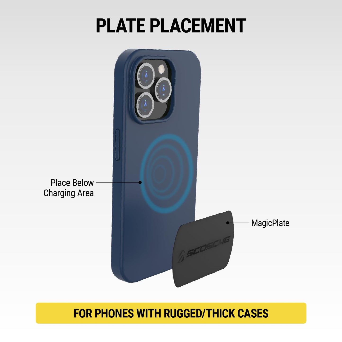 Scosche MPLT54T-2PKBP0 MagicMount Replacement Plate Kit for Magnetic Car Phone Mount Holder, Metal Plates w/Extra Strength Hold for Smartphone, Tablet, Magnet Cell Phone Stand & Phone Case, Pack of 2