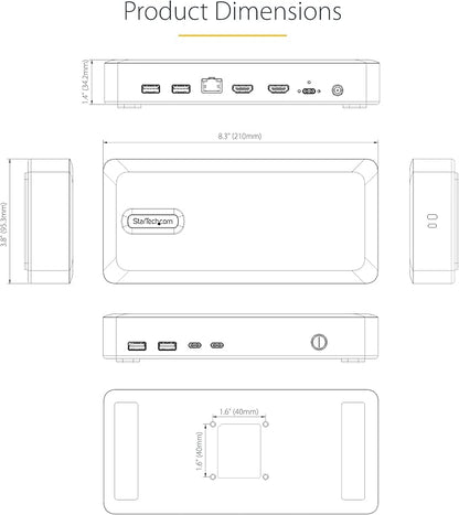 StarTech.com USB-C Docking Station (10-in-1, USB4), Up to 100W Charging for Laptop, 40Gbps Data Transfer, 2.5Gb Ethernet, Single 8K, Dual 4K Display, 6X USB (Not MacOS Compatible)