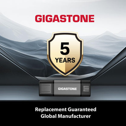 GIGASTONE 128GB Dual USB Flash Drive 2-Pack, USB 3.2 Gen 1, 2-in-1 USB C+A, Speed Up to 100MB/s, Head Cap Design Thumb Drive, Plug & Play for Smartphone/PC/Mac/TV/Car Audio, USB 2.0/3.0/3.1 Compatible