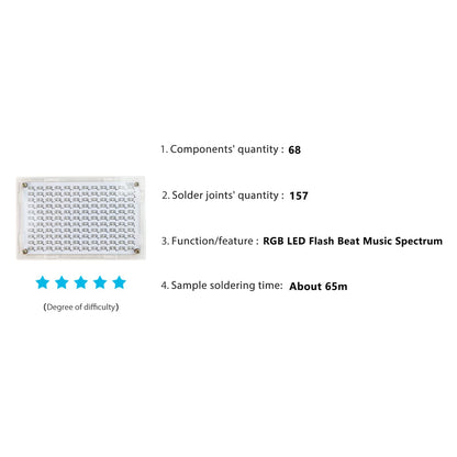 Yidab Soldering Practice Kit DIY RGB Music Spectrum Colorful Multi-pattern Simulate Dynamic Sound Wave Within Speaker SMD Soldering Kit Welding Skills Learn Soldering Kit For Beginners