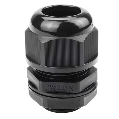 XHF 5 Pcs 3/4" IP68 Strain Relief Nylon Cord Grip NPT Cable Glands Adjustable UL Listed and RoHS Compliant (Black)