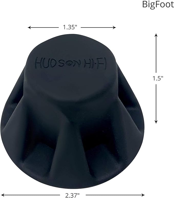Speaker Isolation Feet – 8-Pack 1.5" Bigfoot Rubber Pads by Hudson Hi-Fi – Non-Adhesive, Anti-Vibration Feet for Turntables, Subwoofers, Amplifiers – 50 Duro, Non-Skid Audio Bumpers