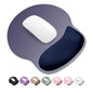 ITNRSIIET Ergonomic Mouse Pad with Wider Memory Foam Wrist Rest +17% - Curved Cushion Reduces Pressure 20%, Pain Relief, Non-Slip, Smooth, Cute Colors, 9.85 x 9 in, White