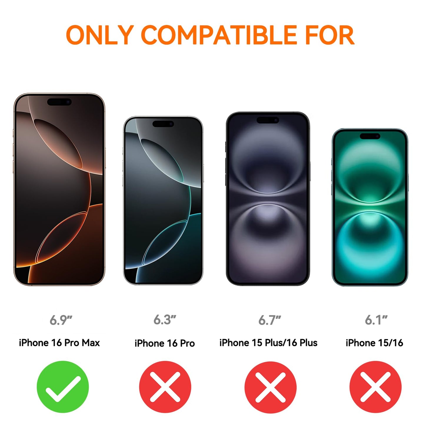 Focuses 4 Pack Anti Blue Light Screen Protector for iPhone 16 Pro Max [6.9 inch] with Installation Frame,9H+ Anti Blue Light Tempered Glass, Anti-Scratch, Case Friendly