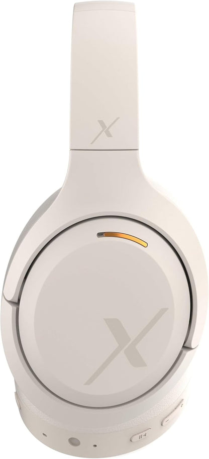 Riwbox Hybrid Active Noise Cancelling Headphones, Wireless Bluetooth Headset Over Ear, 60H Playtime, High-Fidelity, Foldable, Comfort&Immersion for Work, Commuting (White)