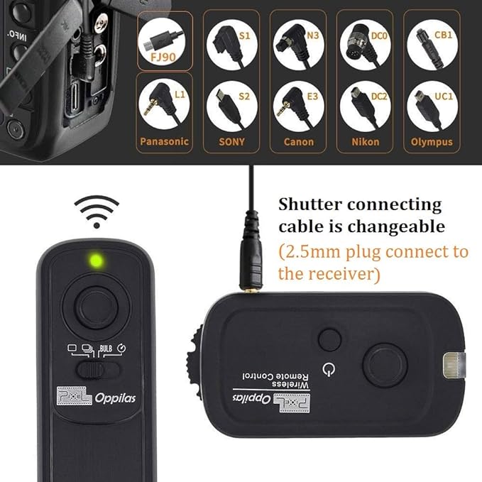 Pixel 2.4GHz Wireless Remote Shutter Release UC1 for Olympus RM-UC1 E-M1 E-M5 E-M5-II E-M10 E-M10-II Pen-F EPL8 EPL7 EPL6 EPL5 EPL3 EPL2 EP5 EP3 E400 E410 E420 E450 E510 E520 E550 E600 E620 590UZ Dslr