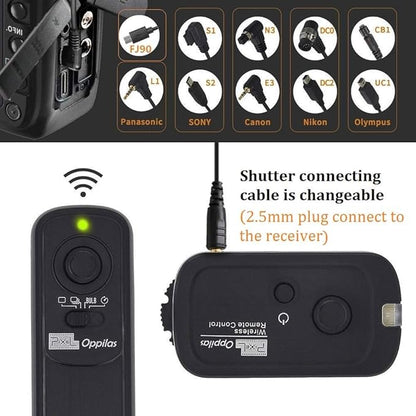 Pixel 2.4GHz Wireless Remote Shutter Release Romote Control S1 for Sony A300 A350 A400 A450 A500 A550 A560 A580 A700 A850 A900 A33 A35 A37 A55 A57 A65 A67 A77 A77M2 A99 A99M2 Replaces Sony RM-L1AM