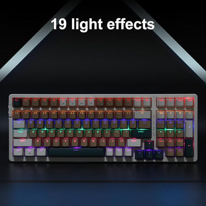 Wireless Mechanical Keyboard, Triple Mode 2.4G/USB-C/BT Gaming Keyboards 100 Keys Backlit Red Switch Keyboard | Rechargeable Mechanical Gaming Keyboards (Brown Combo Red Switch)
