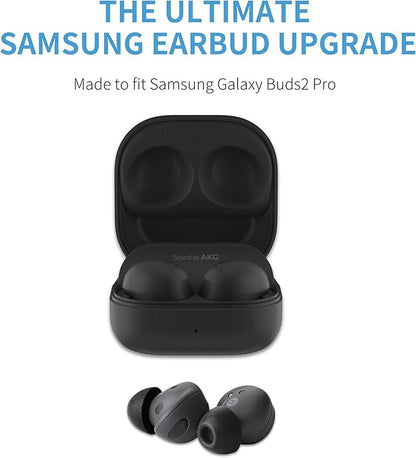 Comply TrueGrip | Premium Memory Foam Replacement Earbud Tips for Samsung Galaxy Buds2 Pro | Enhanced Comfort, Secure Fit, Superior Noise Isolation, Cleaning Tool | Black, Small (3 Pairs)