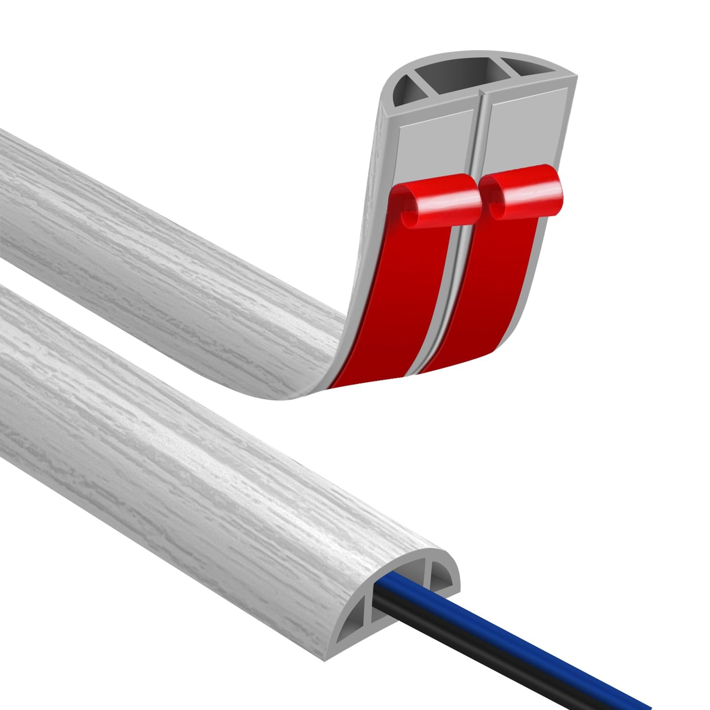 Floor Cord Covers for Wires 12FT Cable Hider Wire Cover Self Adhesive Cord Hider Floor for Offices, Homes, Workshops, Warehouses Cable Cavity 0.39" W x 0.27" H