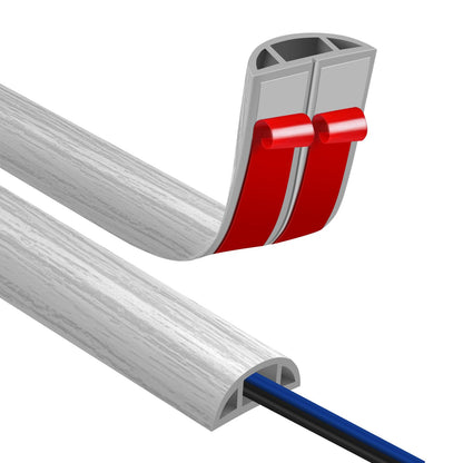 Floor Cord Covers for Wires 12FT Cable Hider Wire Cover Self Adhesive Cord Hider Floor for Offices, Homes, Workshops, Warehouses Cable Cavity 0.39" W x 0.27" H