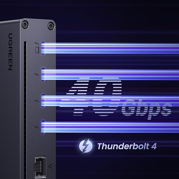 UGREEN Revodok Max 208 Thunderbolt 4 Dock 8-in-1 40Gbps TB4 Hub 3 x TB 4 Dual 4K@60Hz or Single 8K Display, 85W Charging, Gigabit Ethernet, 3 x USB A 3.2 for Mac M1/M2/M3/M4 Pro/Max